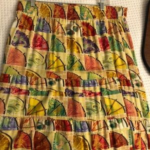 Colorful knee length skirt